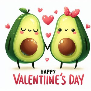 Adorable carte de Saint-Valentin pour couple d'avocats – Parfaite pour les gourmands !