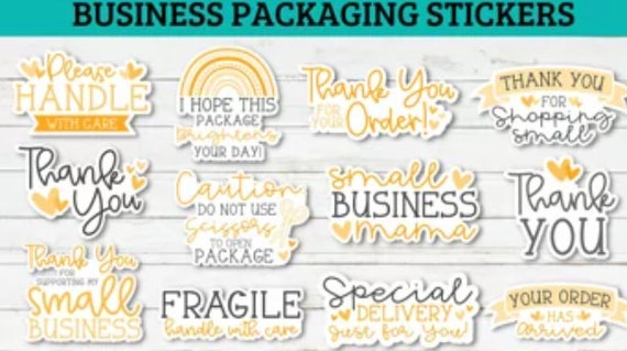 Stickers Mini Yellow Bundle Bundle Stickers Packaging Stickers Business ...