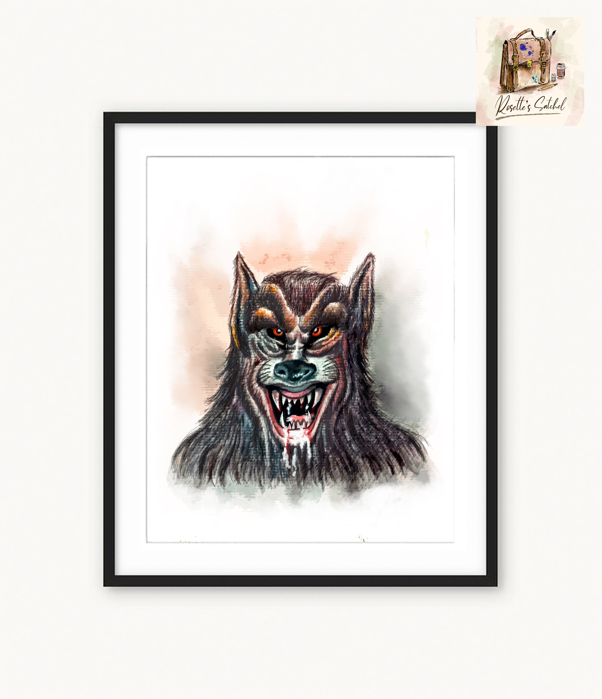 Halloween Werewolf Home Decor Halloween Print Werewolf Etsy