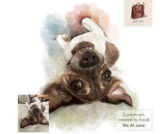 Custom Watercolor Pet Portrait: Dog Memorial Art (Digital Download)