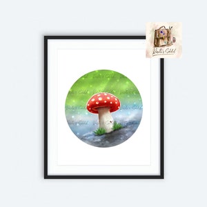 Mushroom print, watercolor mushroom, botanical print, mushroom wall art, mushroom illustration, fungi print, plant print, wall decor