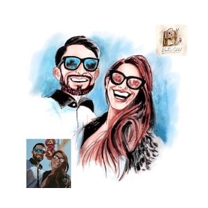 Caricatura personalizada de foto, caricatura colorida, ilustração personalizada, caricatura de família, caricatura de casal, retrato personalizado
