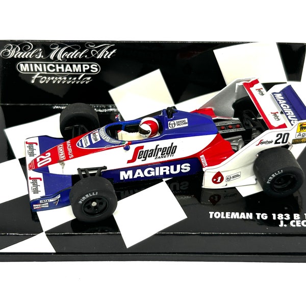 1:43 scale Minichamps Model of a Toleman TG184 Car F1 car as driven by J Cecotto in the 1984 F1 World Championship