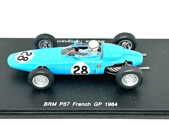 1:43 scale Spark Model of a BRM P57 F1 Car as driven by M Trintignant in the 1964 French Grand Prix