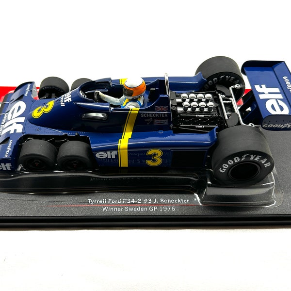 Stunning 1:18 scale Model Car Group model of a Tyrrell P34 6 Wheel F1 Car as raced by Jody Scheckter in 1976