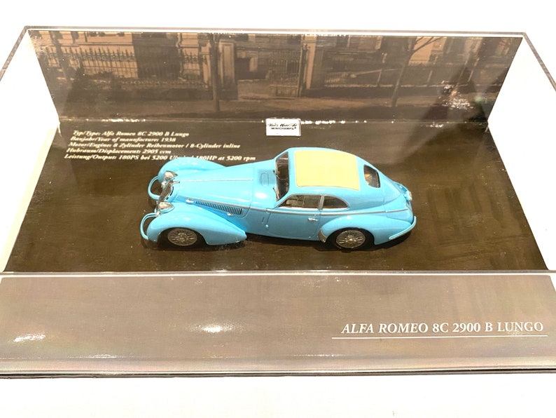 1:43 scale Minichamps Model of an Alfa Romeo 8C 2900 B Lumgo Classic Car from 1938 image 6