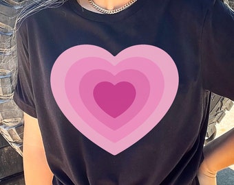 Herz T-Shirt mit Herzen Pinkes Herz Shirt Herz Shirt Pinkes Herz Shirt Geschenk für Mädchen Süßes Herz Shirt für Mama Shirt