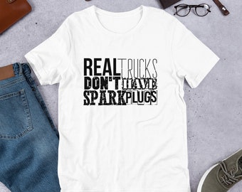Crewneck Sweatshirt Real Men Dont Use Spark Plugs Deisel Engine