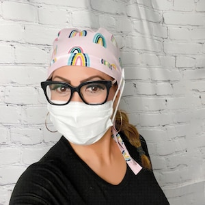 Gorro quirúrgico con botones / Gorro quirúrgico para mujer / Gorro estilo boho / Gorro de enfermera / Gorro para la cabeza / Gorro quirúrgico dental / Gorro quirúrgico / EPI / Gorro de médico