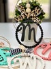 Car charm rear view mirror | car mirror charm | car freshie | Letter monogram car charm | car accessories | car decor gift for her | mom 