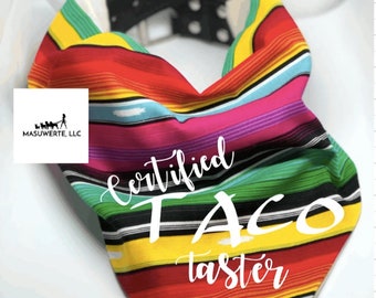 Cinco De Mayo Dog Bandana, Mexican Serape, Over the collar bandana, Funny Dog Taco Bandana, I love Tacos pet bandana serape, dog gift