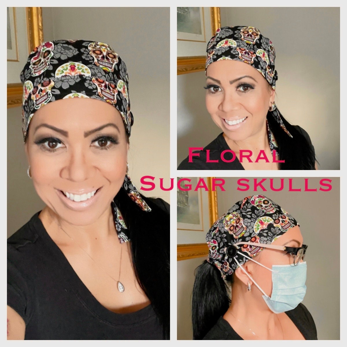 Scrub Caps Sugar Skull Cap Surgical Cap 