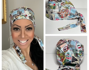 Surgical Cap / Scrub Cap with Buttons / Female Scrub Cap / Medical Scrub Cap / Head Cap / Doctors / Veterinarian / Nurse / Dental Scrub Cap