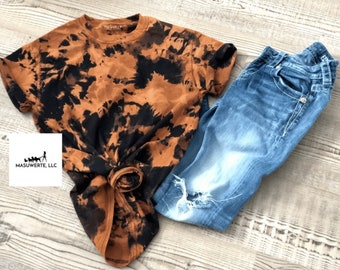black orange tie dye shirt