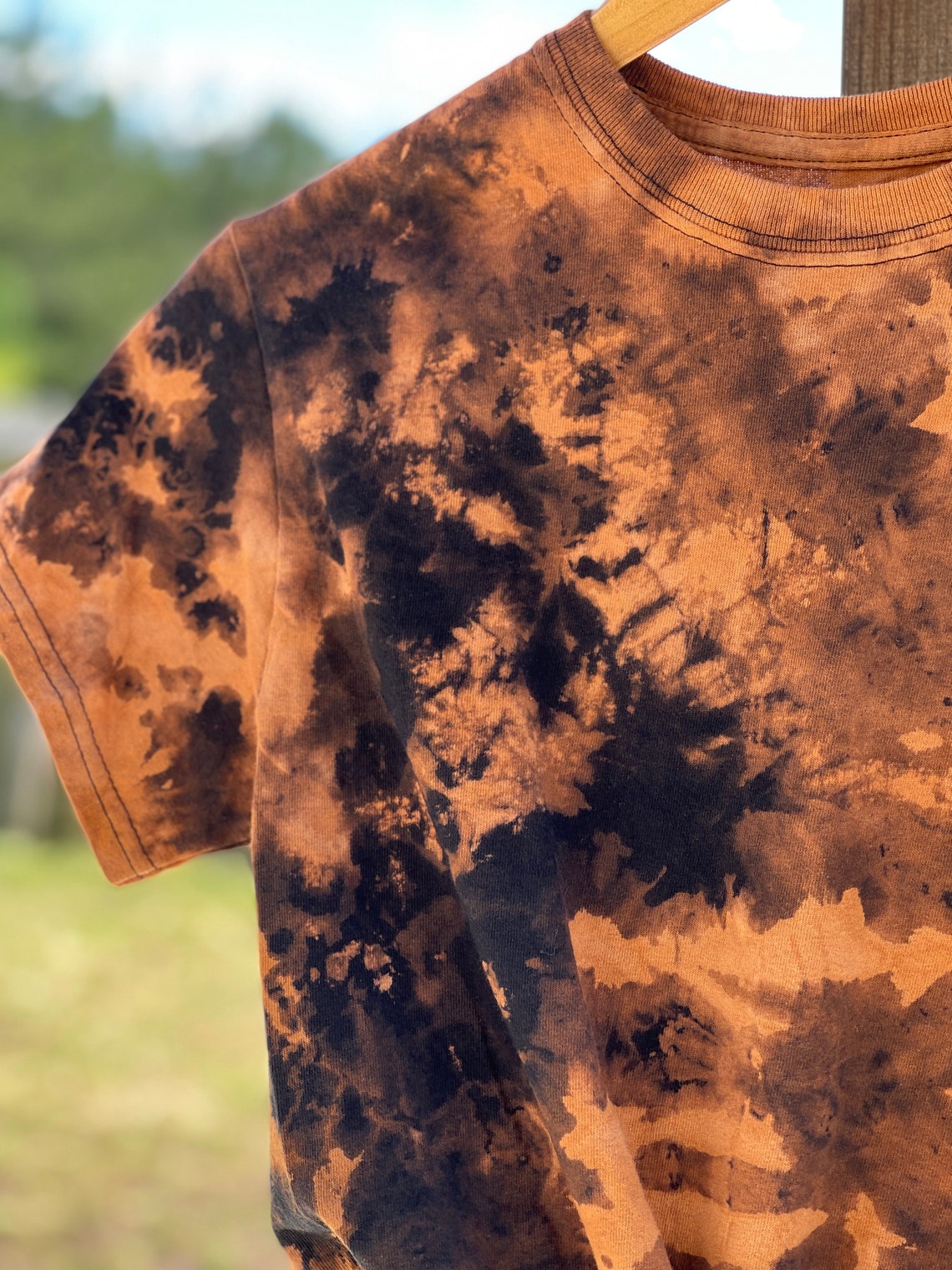 reverse tie dye black shirt