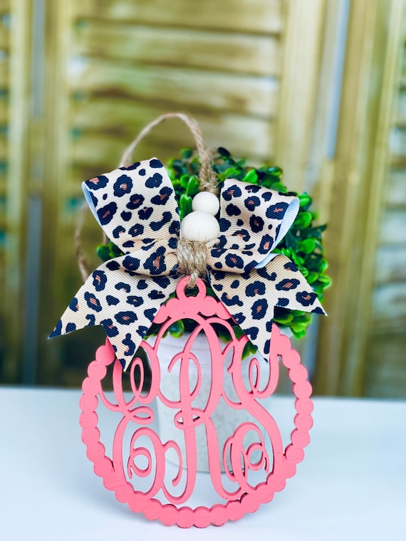 Car charm rear view mirror Cheetah car mirror charm car freshie Initial monogram car charm car accessories western car decor gift