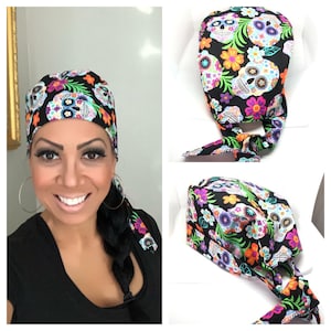 Surgical Cap / Scrub Cap with Buttons / Womens Scrub Cap / Medical Scrub Cap / Head Cap / Doctors / Nurse Hat / Dental Scrub Cap
