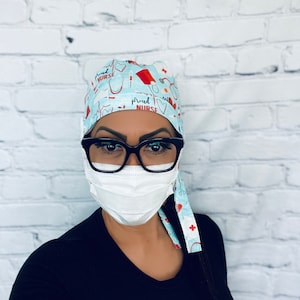 Surgical Cap / Scrub Cap with Buttons / Nurses Head Cap / Medical Scrub Cap / Head Cap / Nurse life Scrub Cap / Pediatric Nurse Cap / PPE