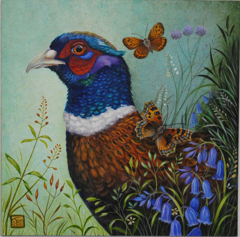 Pheasant Greetings card, 'The Visitor' image 2