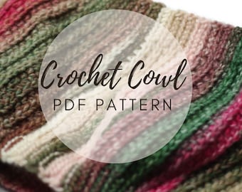 Crochet Cowl PATTERN, Easy Crochet Pattern, PDF Pattern, Fast Crochet Pattern, Photo Tutorial, Beginner Crochet, Crochet Pattern with Photos