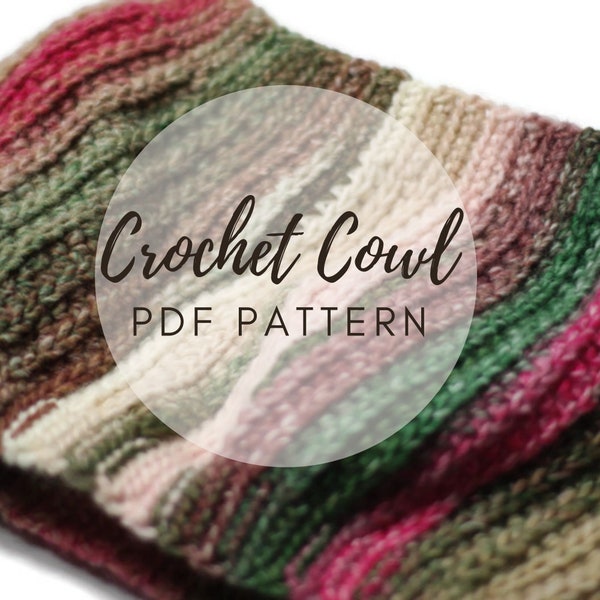 Crochet Cowl PATTERN, Easy Crochet Pattern, PDF Pattern, Fast Crochet Pattern, Photo Tutorial, Beginner Crochet, Crochet Pattern with Photos