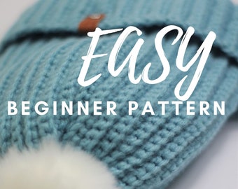 Crochet Hat PATTERN, Easy Crochet Hat Pattern, Beginner Crochet Hat Pattern, Cozy Winter Hat, Ribbed Hat, First Crochet Project