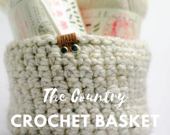 Crochet  Pattern BASKET, The Country Crochet Basket, YouTube, Crochet Pattern, Quick Crochet Pattern, Crochet Basket