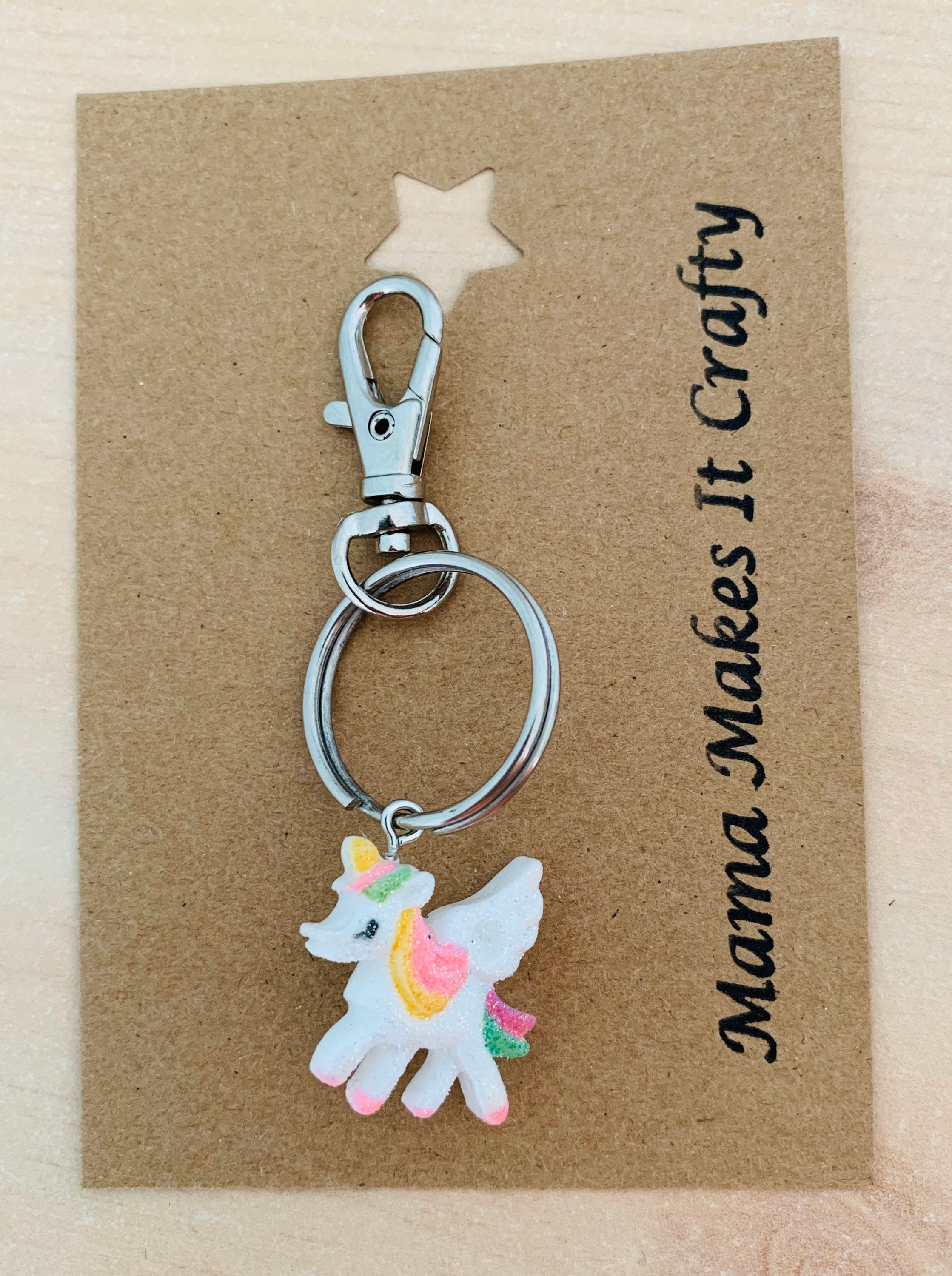 Glitter unicorn keyring girls keyring glitter keyring Etsy