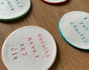 Personalised coaster, clay coaster, quote coaster, gift, clay gift, teacher gift coaster