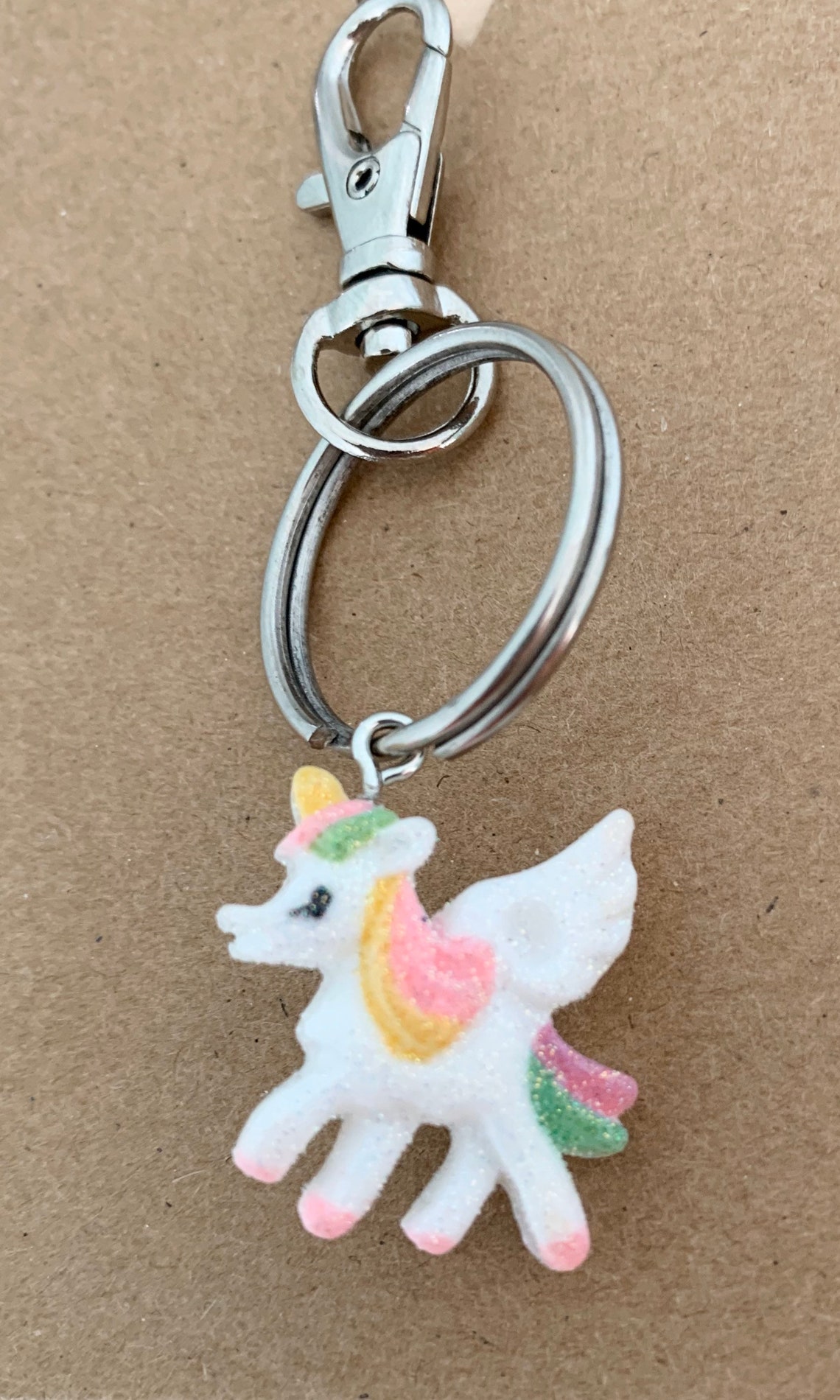Glitter unicorn keyring girls keyring glitter keyring Etsy