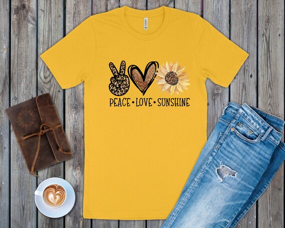 Peace love and sunshine t shirt Clearance