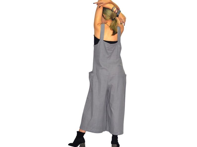 SHINTA Jumpsuit aus Baumwolle mit weitem Bein: 3/4 Boho Chic Overall Bild 6