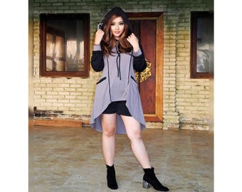 RHAMA Hooded Jersey Top with Pockets ~ Sweatshirt Hoodie ~ 100% Cotton ~