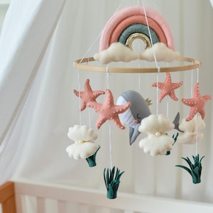 Ocean baby mobile Nautical baby mobile Coastal baby mobile Shell baby mobile