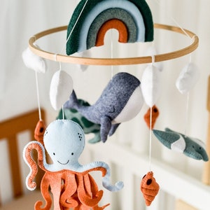 Baby mobile - Whale ocean nursery mobile - Under the sea crib mobile