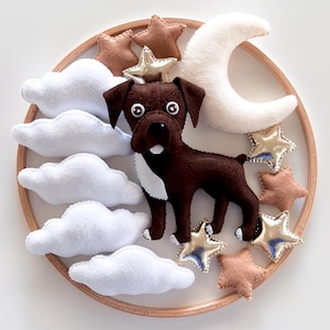 Boxer dog baby mobile Custom nursery mobile Dog animals neutral mobile