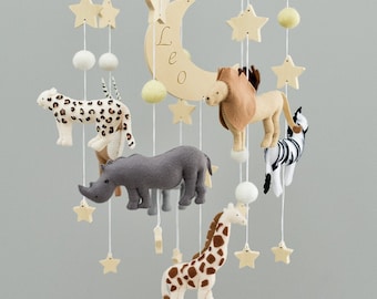 Baby mobile safari Nursery mobile safari Baby crib mobile Jungle theme nursery decor