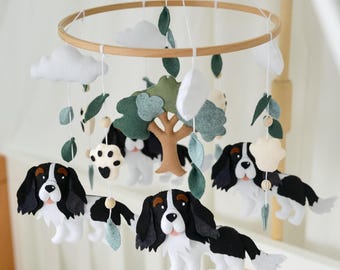 Baby mobile dog Custom pets crib mobile King charles spaniel mobile baby Dog themed nursery decor