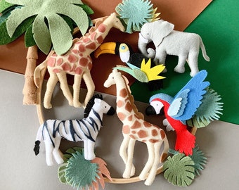 Safari mobile Baby mobile Giraffe Elephant Zebra jungle animals mobile Crib mobile Safari nursery hanging decor