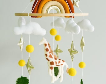 Baby crib mobile - Safari nursery mobile - Jungle mobile baby - Neutral safari nursery decor