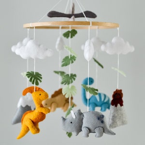 Dinosaur baby mobile Nursery hanging decor Dino baby shower gift