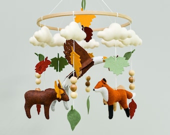 Woodland baby mobile | Mobile woodland | Crib forest mobile | Nursery mobile woodland