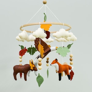 Woodland baby mobile | Mobile woodland | Crib forest mobile | Nursery mobile woodland