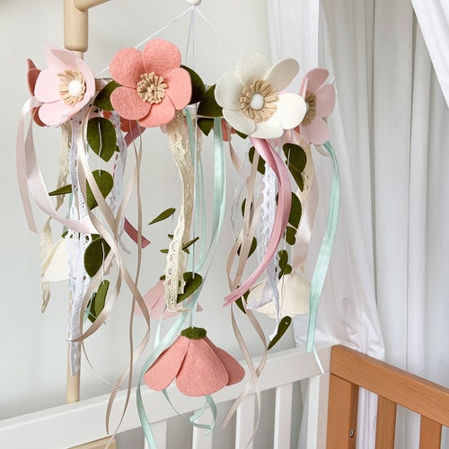 Flower Boho Baby Mobile Dreamcatсher Nursery Decor Etsy