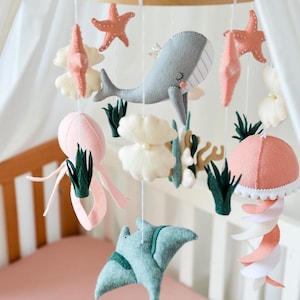 Ocean baby mobile. Nautical baby mobile. Underwater nursery decor