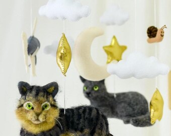 Custom cat baby mobile Pets nursery mobile Baby shower gift custom personalizedm