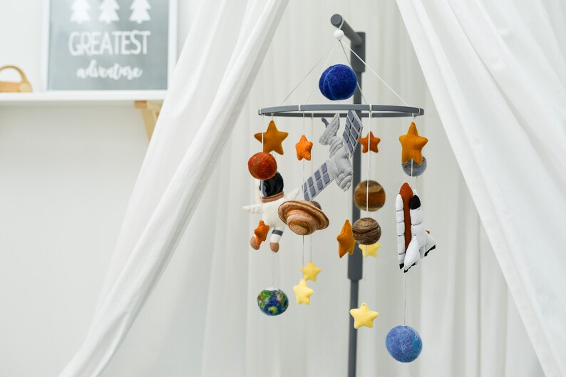 Space Baby Mobile Outer Space Nursery Hanging Decor Space Solar System ...