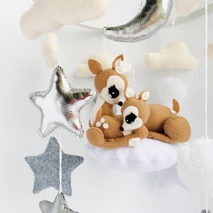 Woodland baby mobile Deer nursery decor Bambi neutral gender baby shower gift image 2