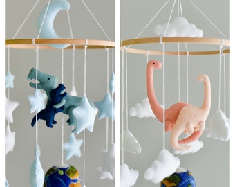 Baby mobile twins - Dinosaur mobile baby - Twins crib mobile - Space nursery mobile