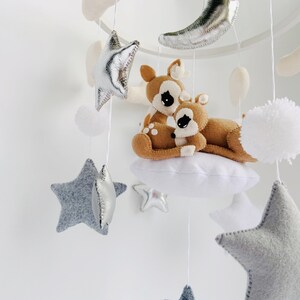 Woodland baby mobile Deer nursery decor Bambi neutral gender baby shower gift image 6